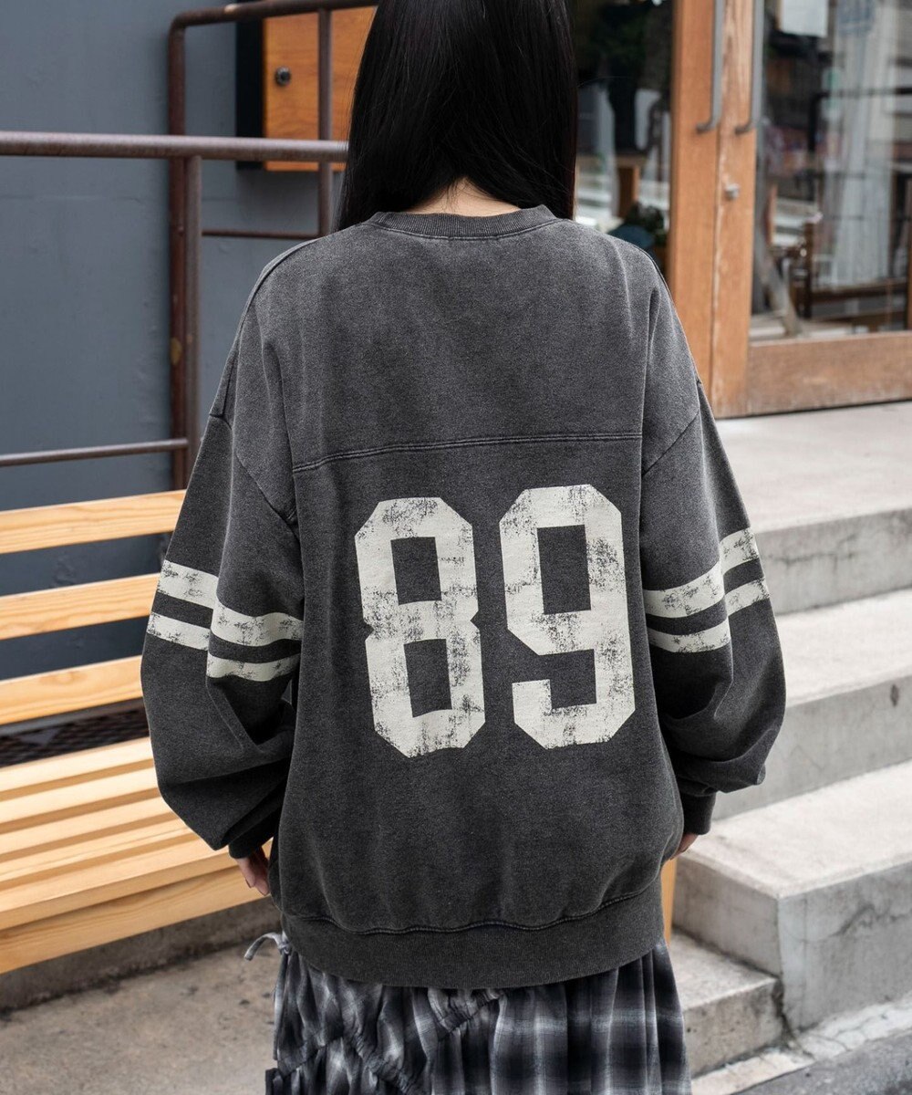 WEGO 【ユニセックス着用ITEM】ケミカルウォッシュナンバリングプルオーバー 