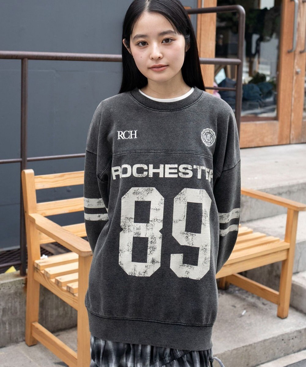 WEGO 【ユニセックス着用ITEM】ケミカルウォッシュナンバリングプルオーバー 