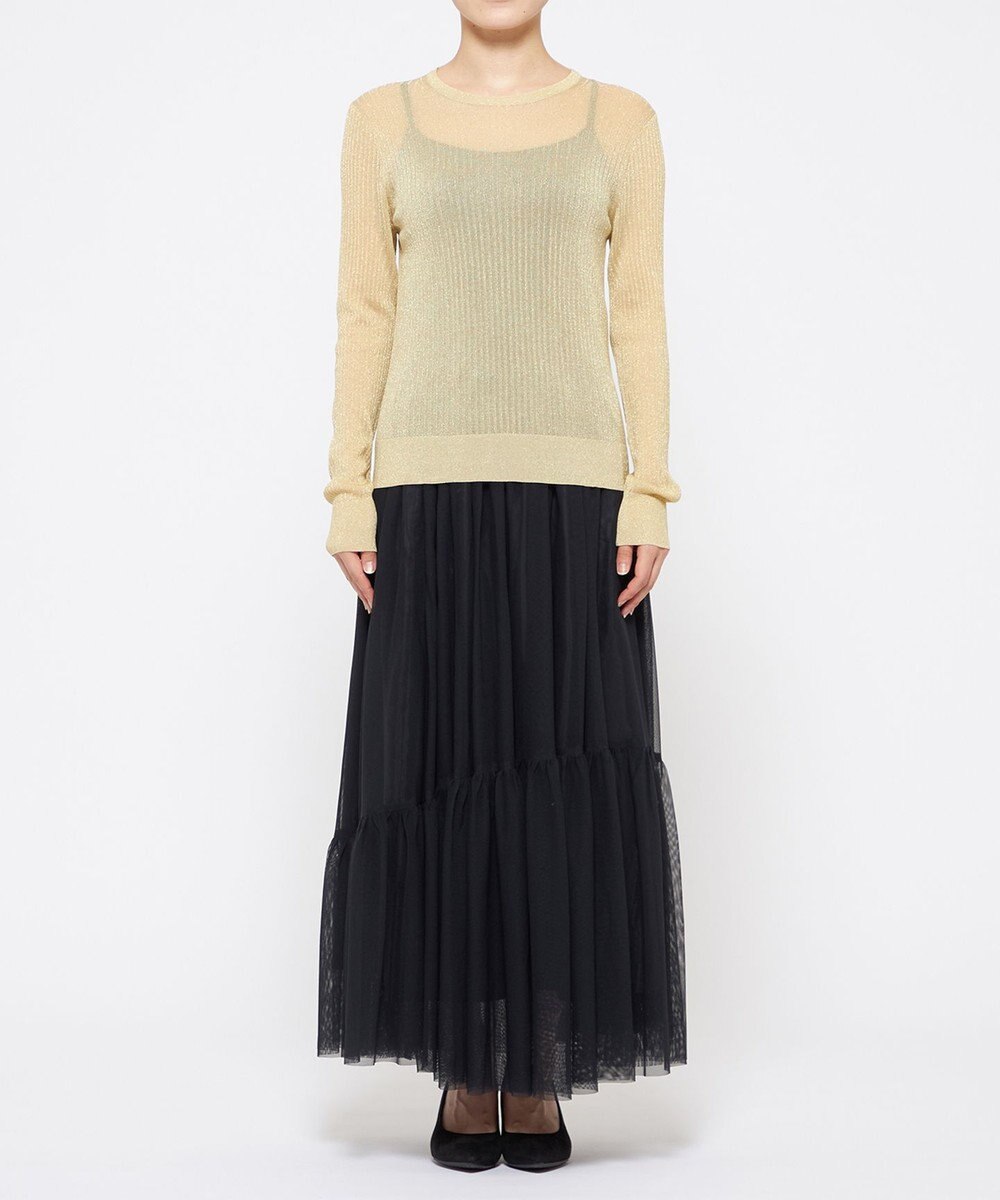 uncrave 【手洗い可】ラメ シアー クルーネック ニット（uncrave STANDARD） 