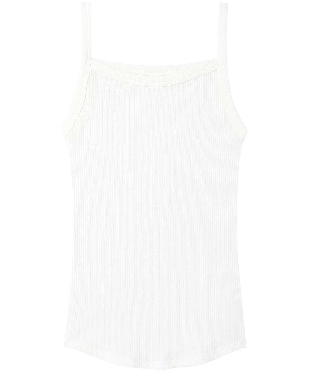 une nana cool 綿100% リブ編みコットン キャミソール 