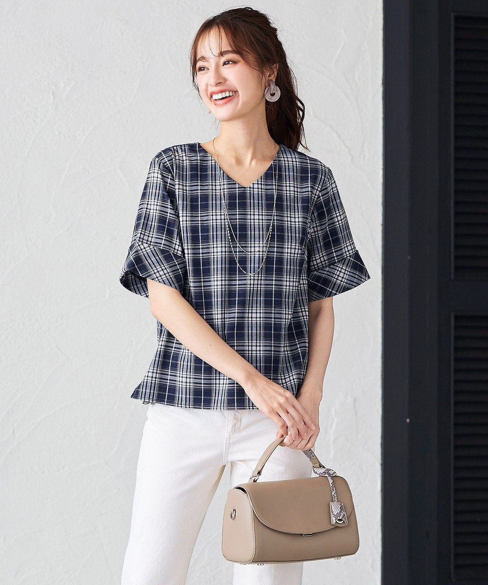 Tiaclasse L 【洗える】ゆったりシルエットの幅広カフスブラウス 