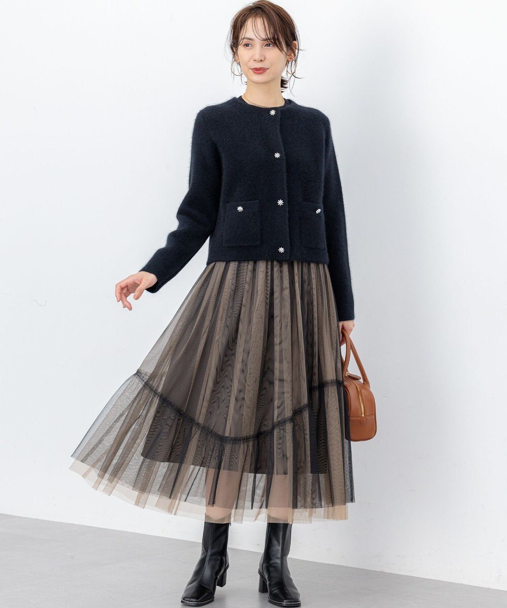 組曲 L 【加藤ローサさん着用】フラッフィーファーニット ジャケット 