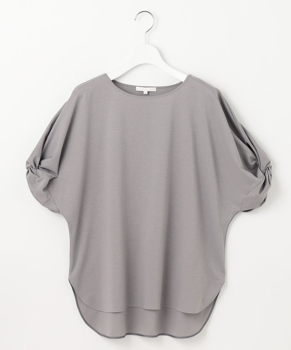 自由区 【接触冷感・UVカット・吸水速乾・抗菌防臭・洗える】ハイツイストポンチスリーブディティール カットソー 