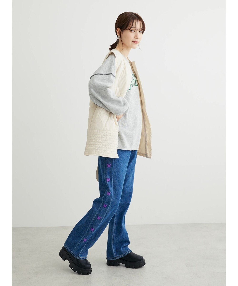 Green Parks ヒョウタンキルトミドル丈ベスト 