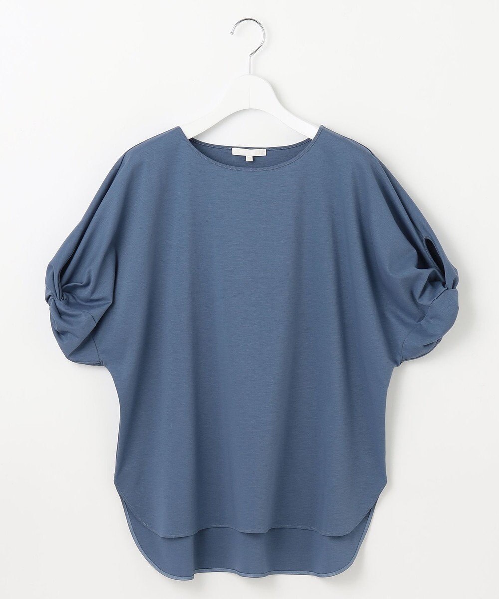 自由区 S 【接触冷感・UVカット・吸水速乾・抗菌防臭・洗える】ハイツイストポンチスリーブディティール カットソー 