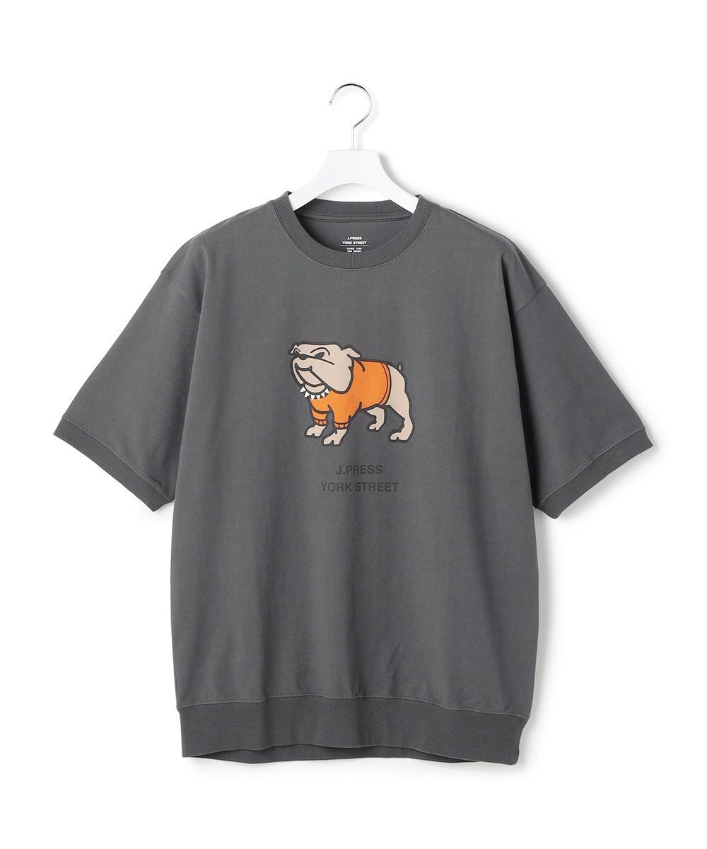 J.PRESS YORK STREET 【UNISEX】ブルドックプリント クルーネック Tシャツ 