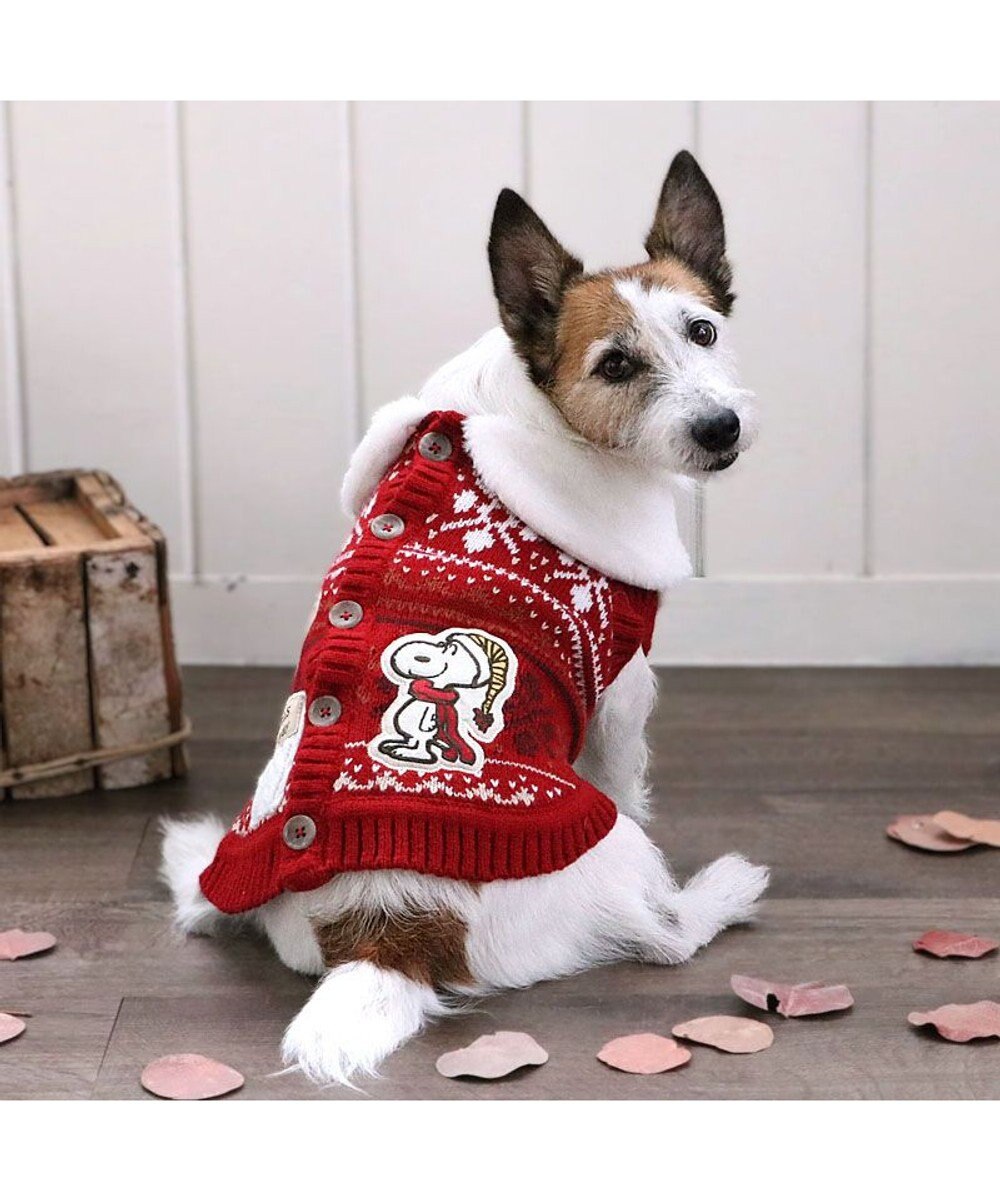 PET PARADISE スヌーピー スケート ニット 《レッド》 小型犬 