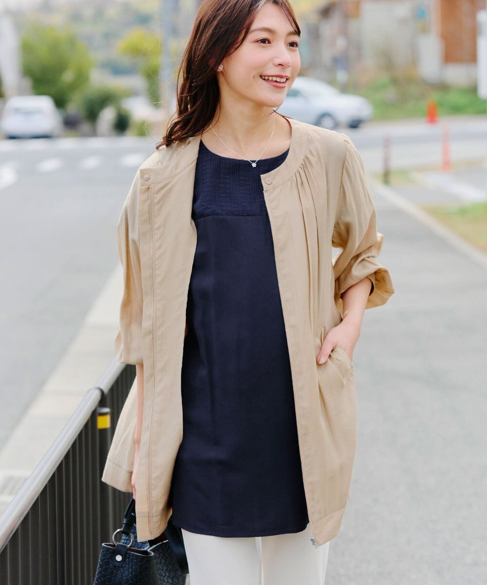 Tiaclasse 【洗える】シアーロングブルゾン 