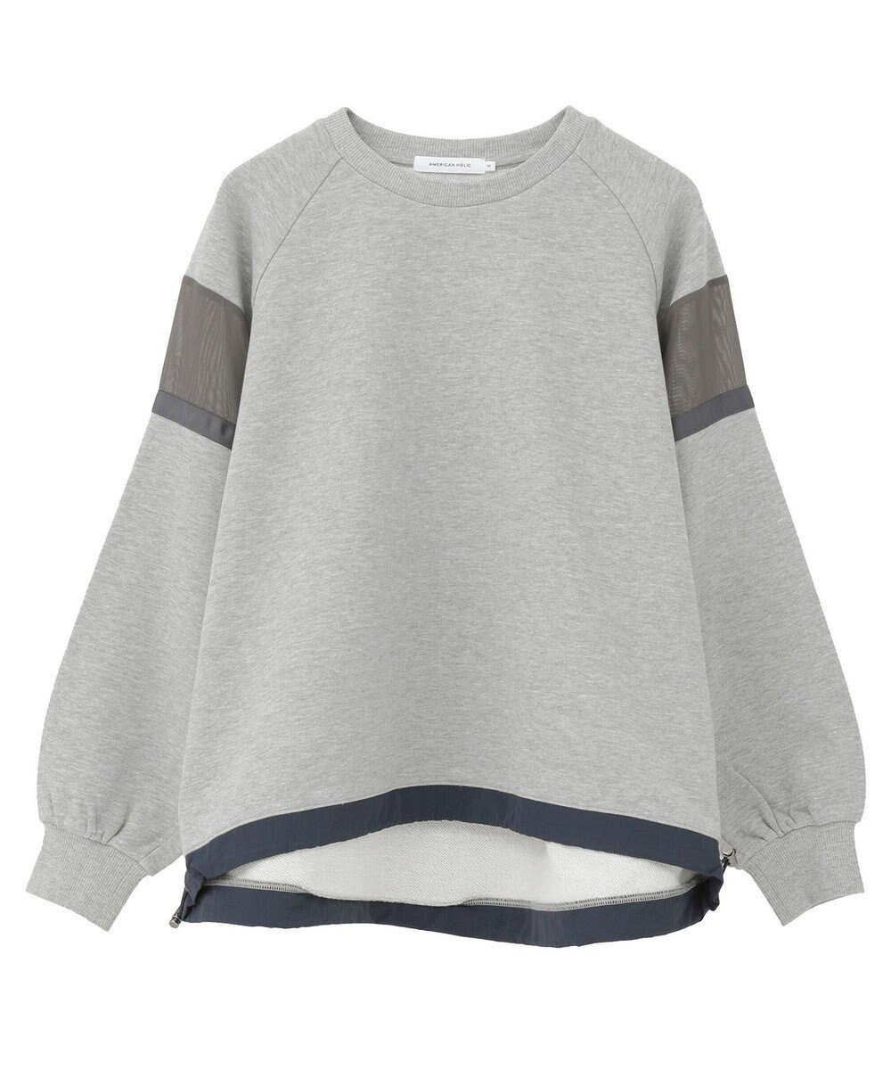AMERICAN HOLIC 異素材ドロスト配色プルオーバー 