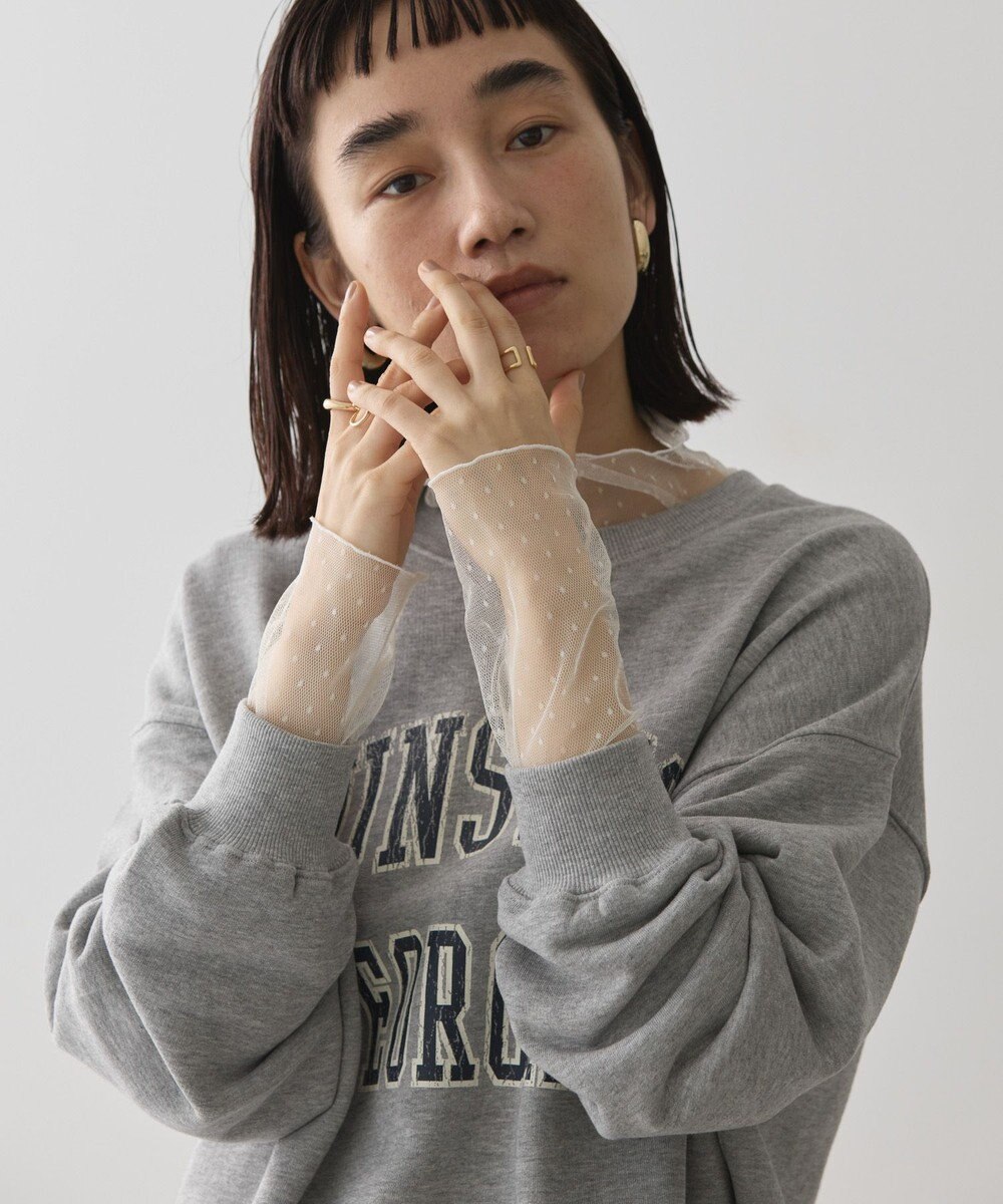 AMERICAN HOLIC ドットチュールハイネックプルオーバー 