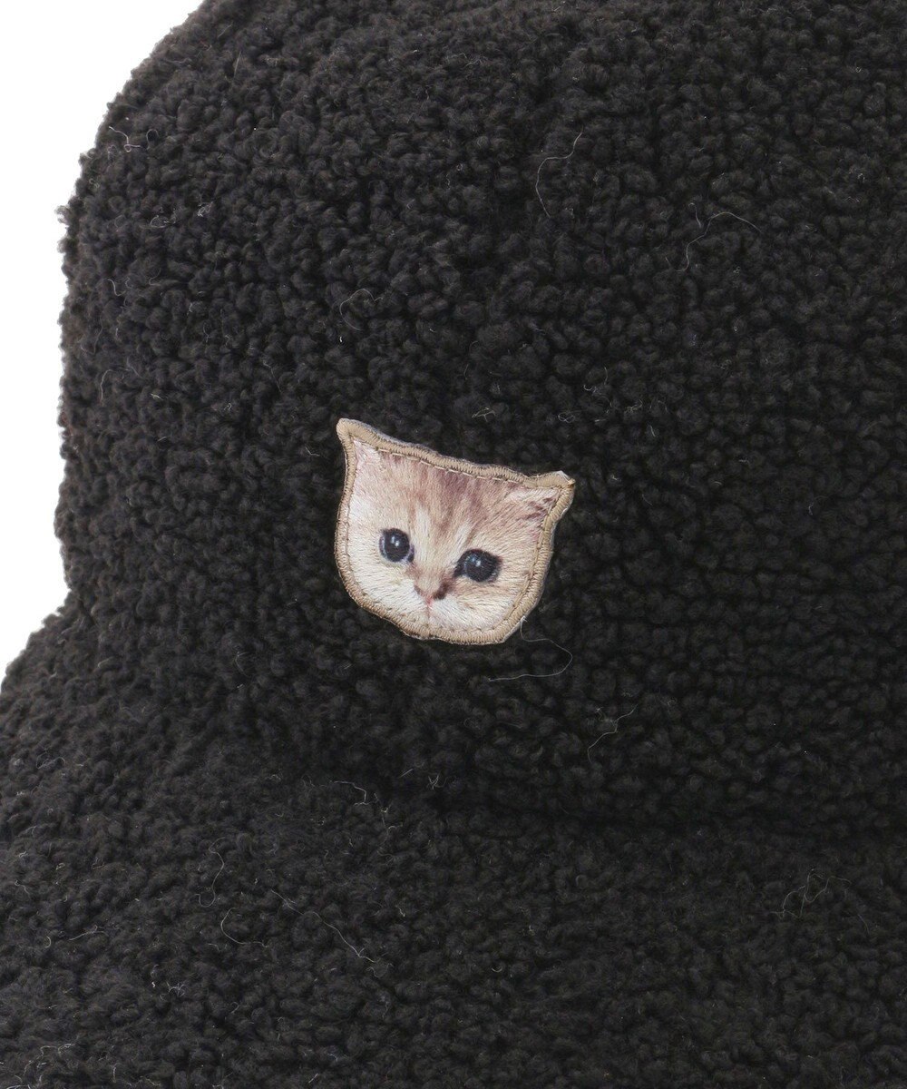 MOONBAT PAUL & JOE ACCESSOIRES ネコワッペン付ボアキャップ 