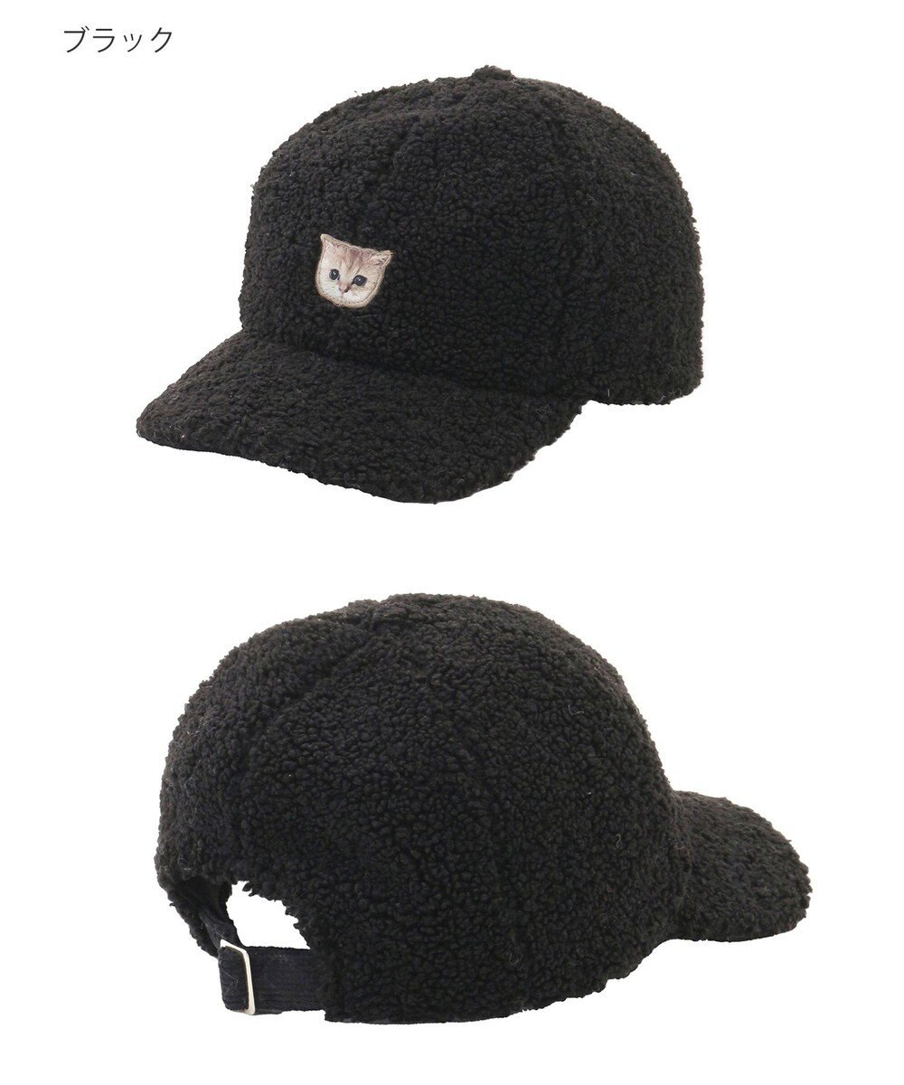 MOONBAT PAUL & JOE ACCESSOIRES ネコワッペン付ボアキャップ 