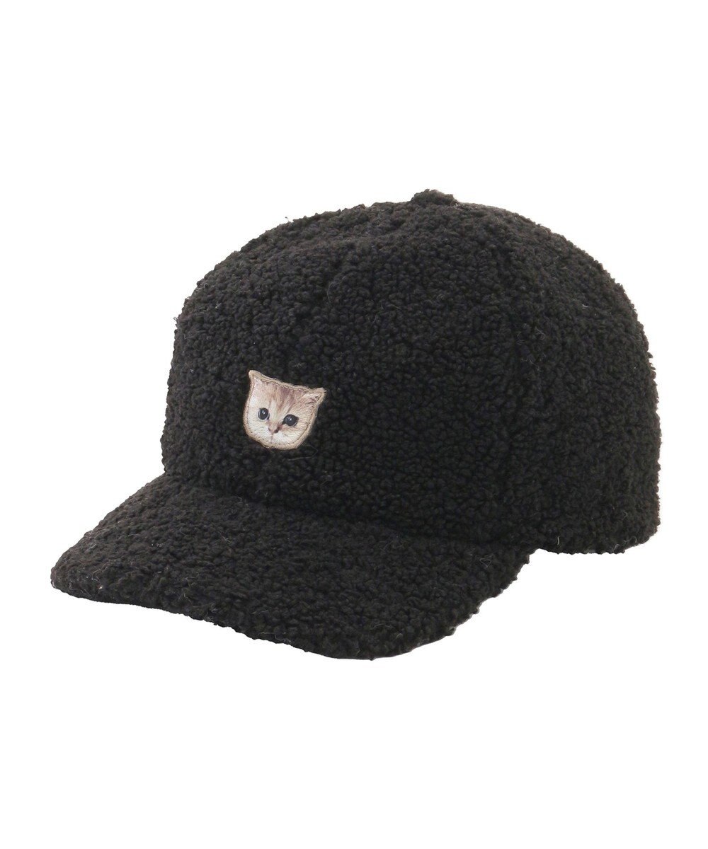 MOONBAT PAUL & JOE ACCESSOIRES ネコワッペン付ボアキャップ 