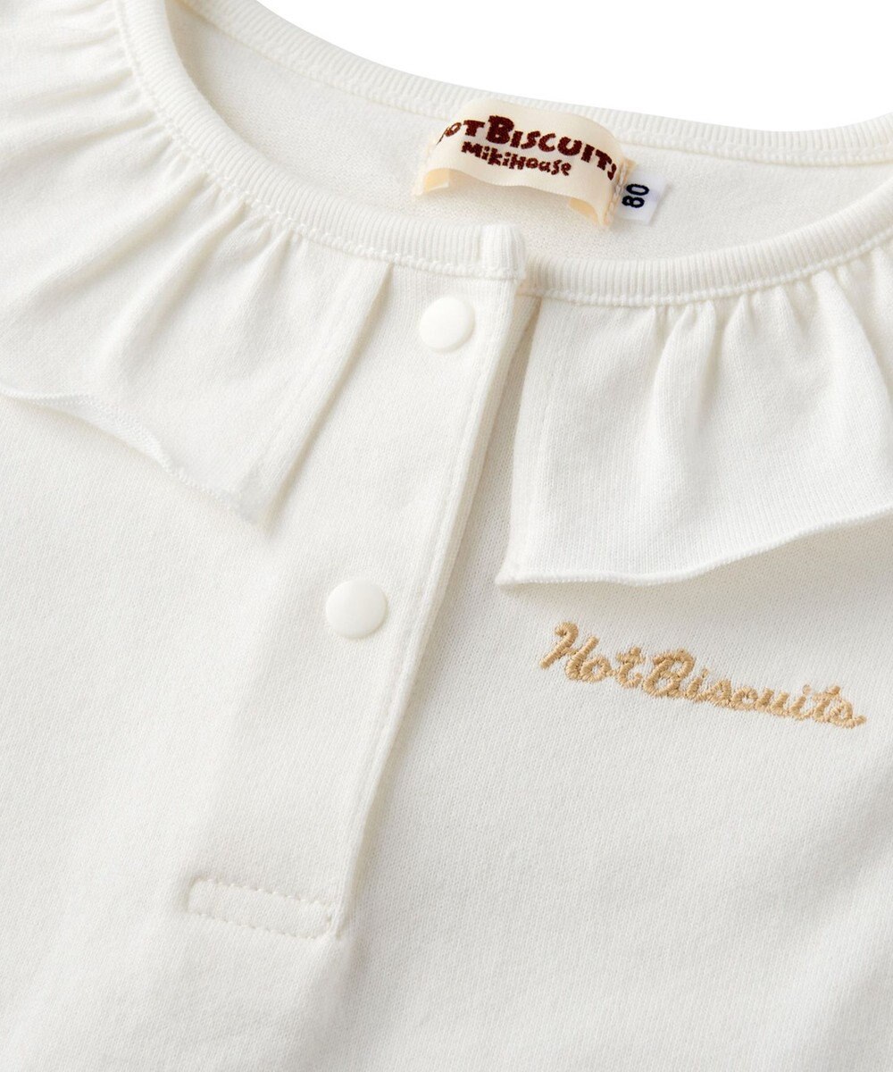 MIKI HOUSE HOT BISCUITS 【70-110cm】 天竺素材 フリル 半袖Tシャツ 