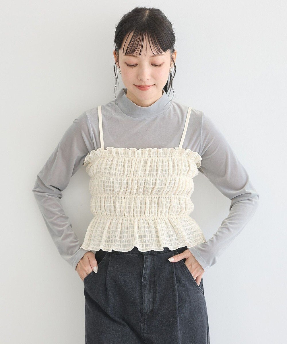 earth music&ecology スパンコールシャーリングビスチェ 