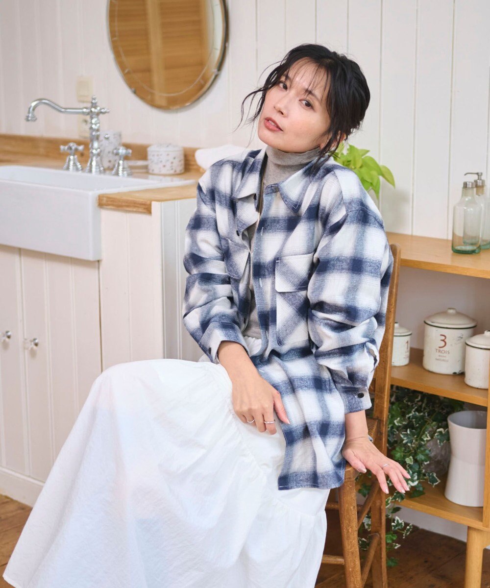 WEGO 【2025年秋冬新作/SMLサイズ展開/ユニセックス着用ITEM】オンブレチェックネルシャツ（LS） 