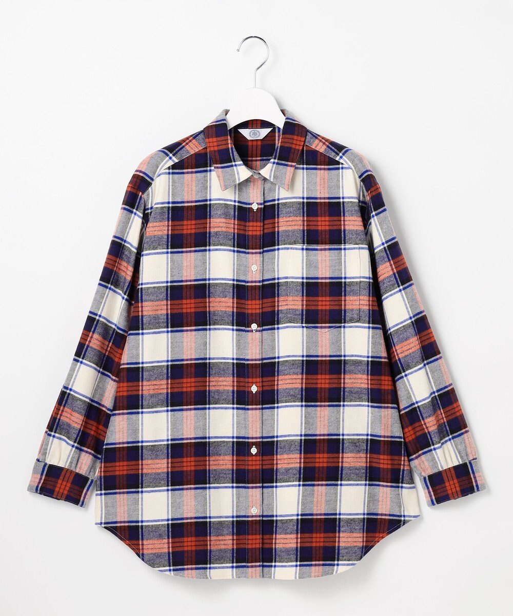 J.PRESS LADIES L コットン起毛タータンチェック シャツ ブラウス 