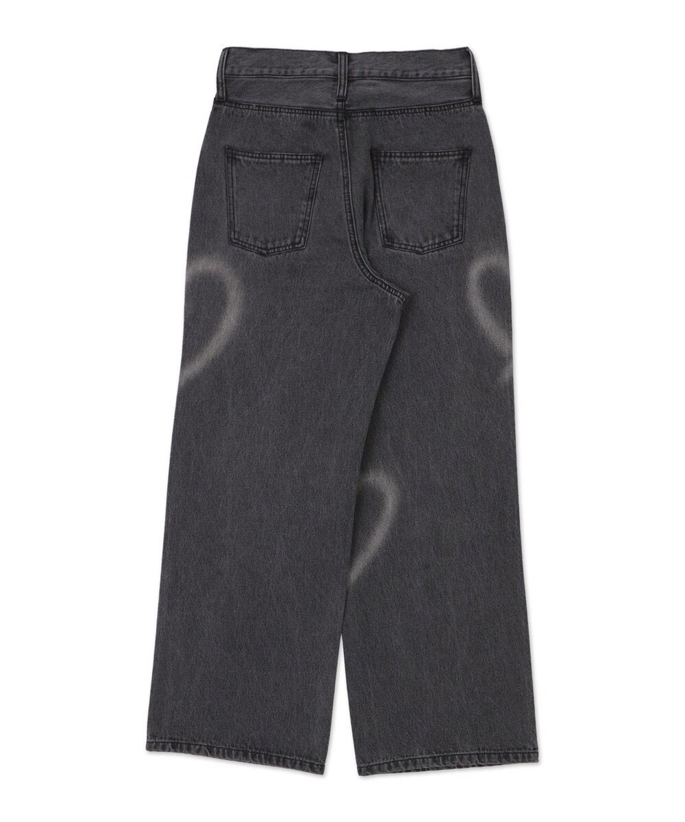 WEGO スプレーペイントストレートデニムパンツ 