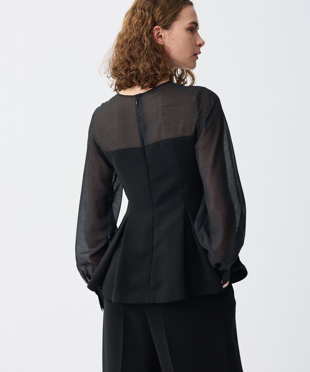 uncrave 【防シワ・洗濯機洗い可】ウォッシャブルダブルクロス ビスチェ ブラウス 