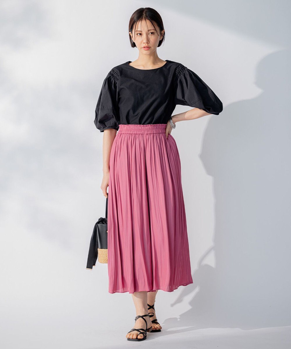 自由区 【WEB限定/洗える】ツイルギャザーパンツ 