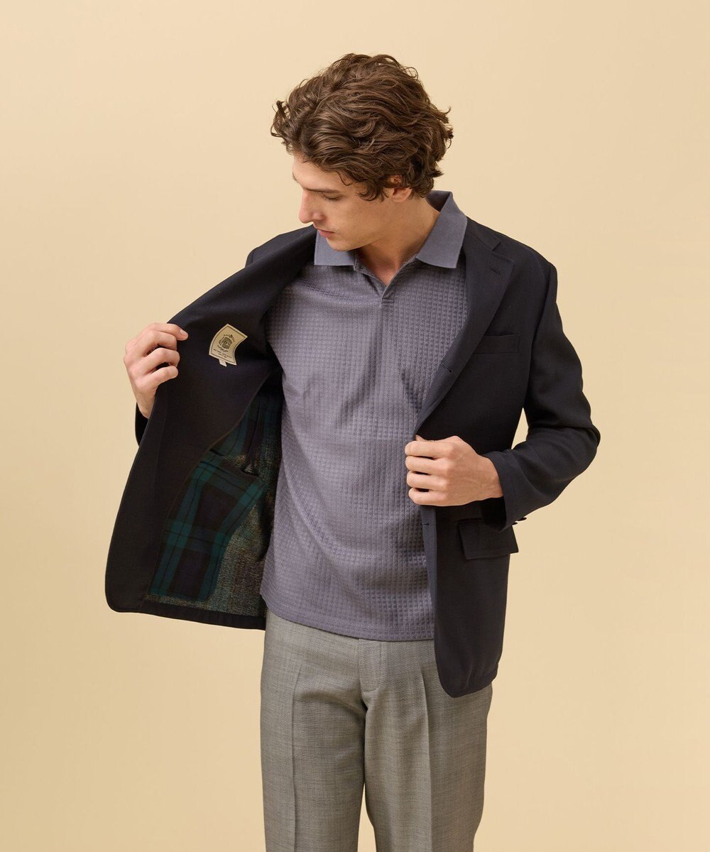 J.PRESS MEN 【SHACKET】ブラックウォッチ サマーダブルフェイス ジャケット 