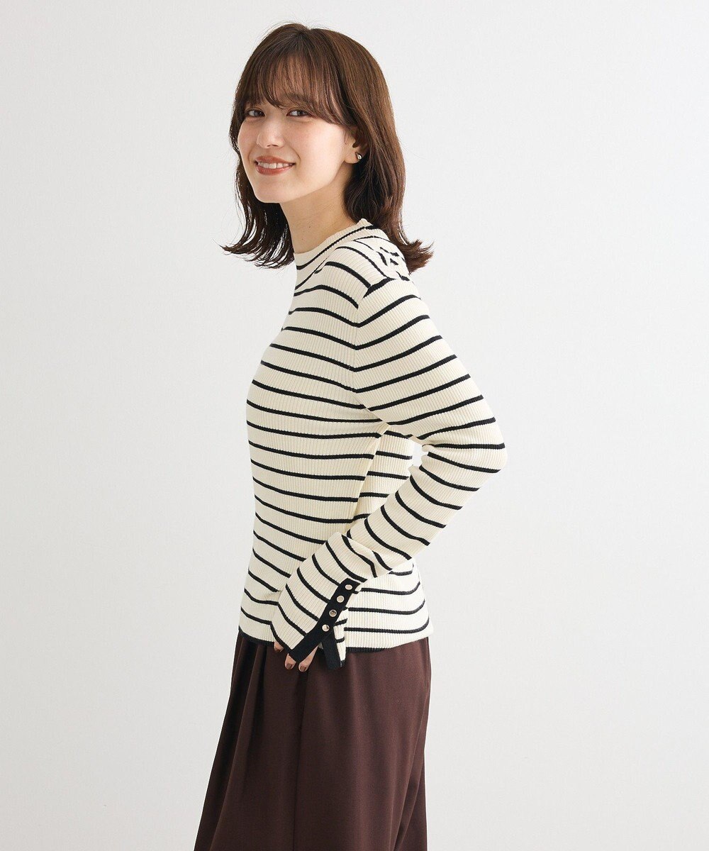 Green Parks 袖口金釦リブニットプルオーバー 