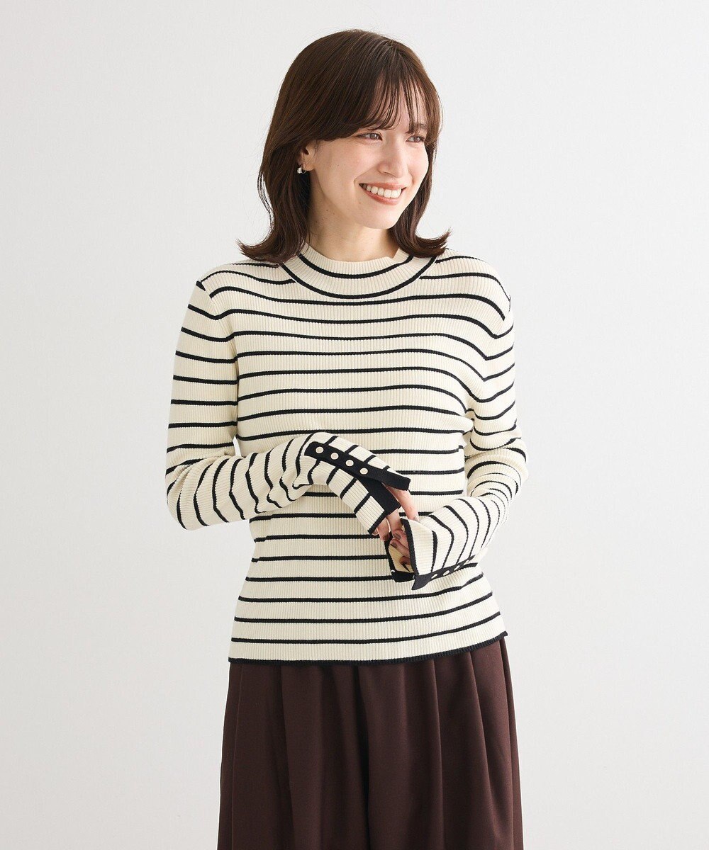 Green Parks 袖口金釦リブニットプルオーバー 