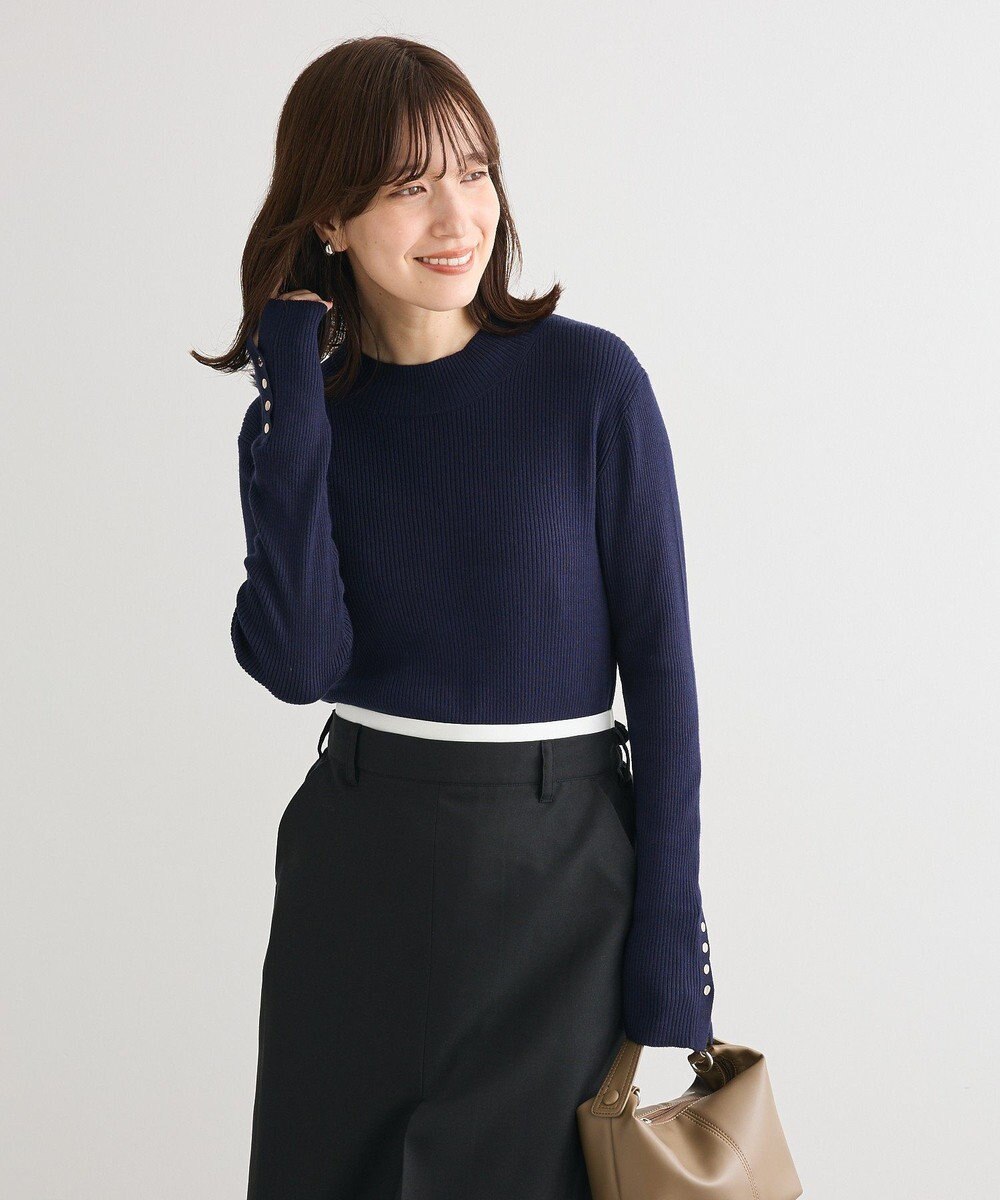 Green Parks 袖口金釦リブニットプルオーバー 