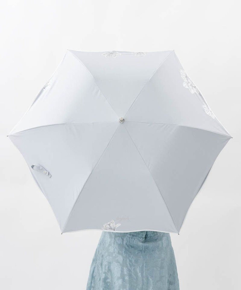 AURORA 【 NINA RICCI（ニナリッチ）】アップリケ刺しゅう/パイピング晴雨兼用傘（折りたたみ傘） 