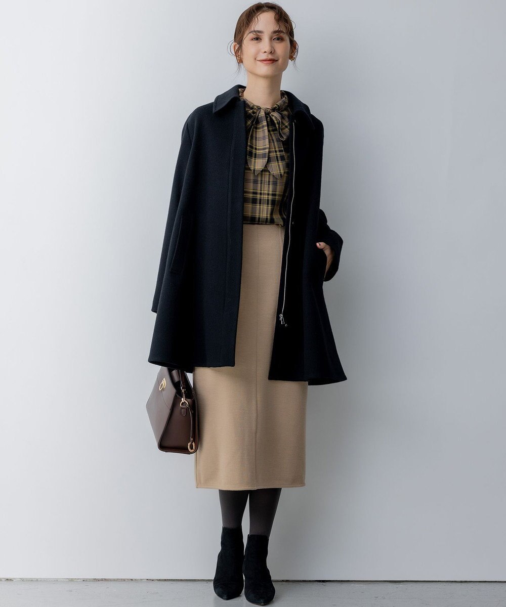 組曲 L ショートビーバー ステンカラー コート 