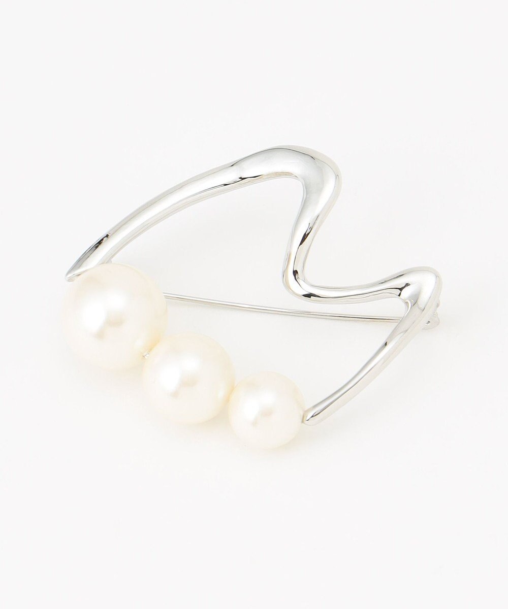 ICB パールラインブローチ 