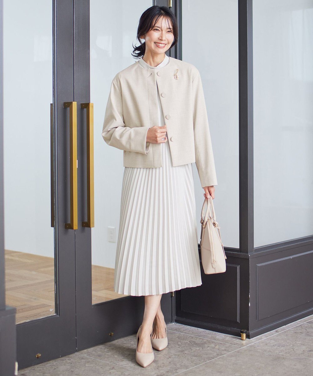 23区 【洗える】クリスタルアムンゼン ウエスト切り替え ワンピース 