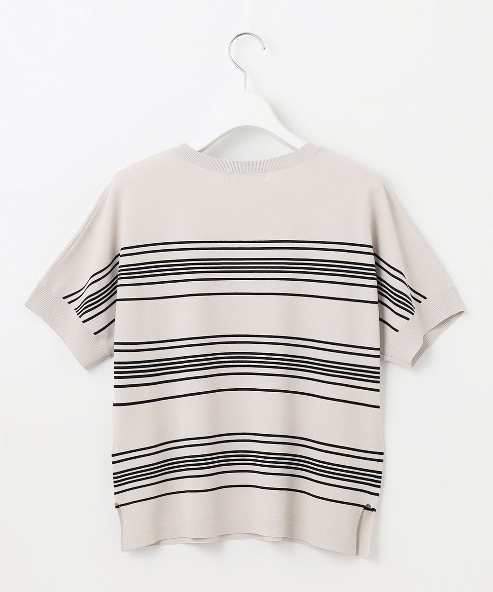 J.PRESS LADIES L 【洗える】レーヨンエリートストレッチ ボーダー ドルマン ニット 