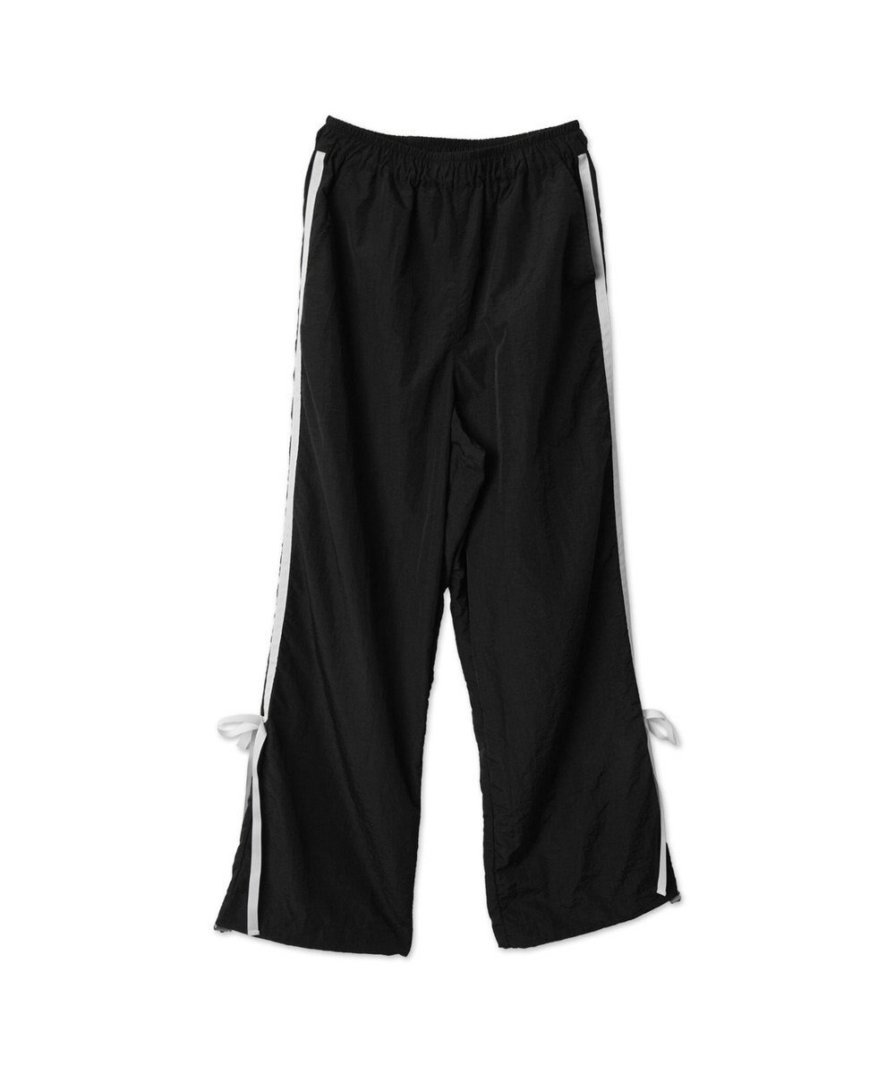 WEGO 【ウエストゴム】ラインリボンデザインナイロンバンツ 