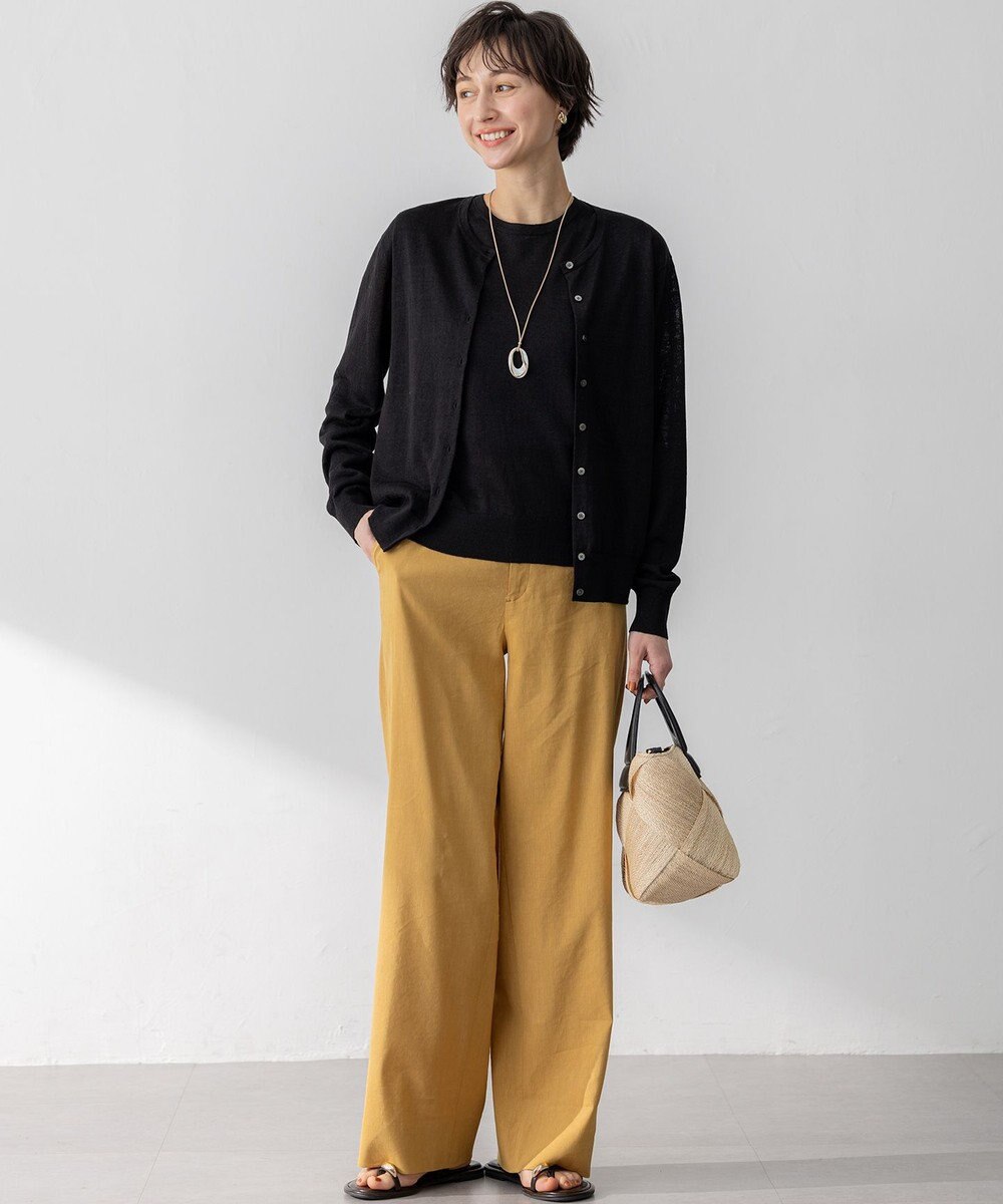 23区 【洗える】ピュアリネンハイゲージ ノースリーブ ニット 