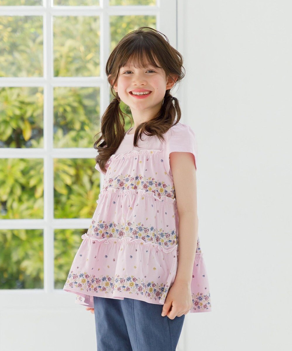 組曲 KIDS 【150-160㎝】ティアードフラワー チュニック 