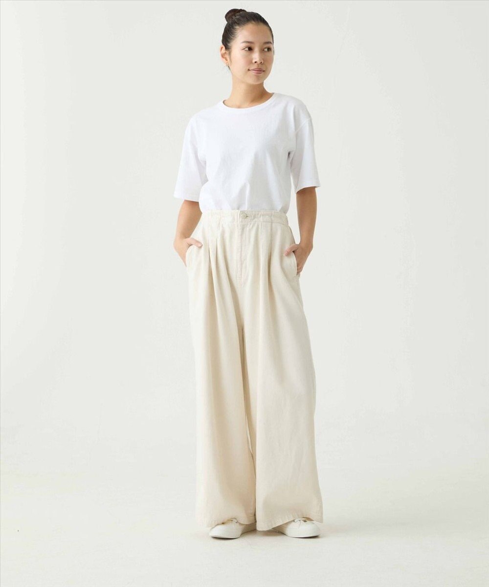 caqu FS linen relax pants コットンリネンリラックスワイドデニム 
