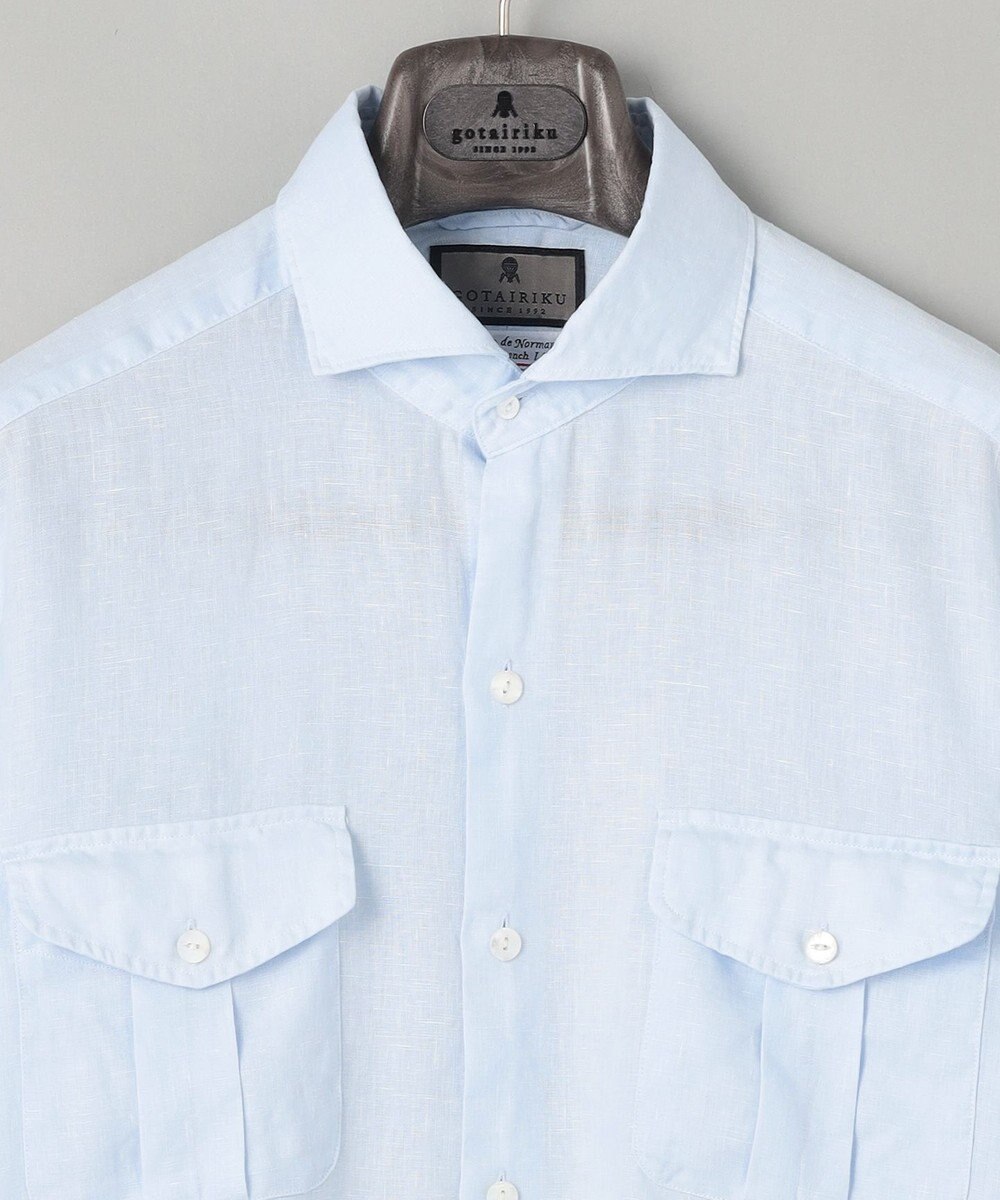 GOTAIRIKU ノルマンディリネン使用【洗える】カッタウェイカラー ソフトリネンシャツ 