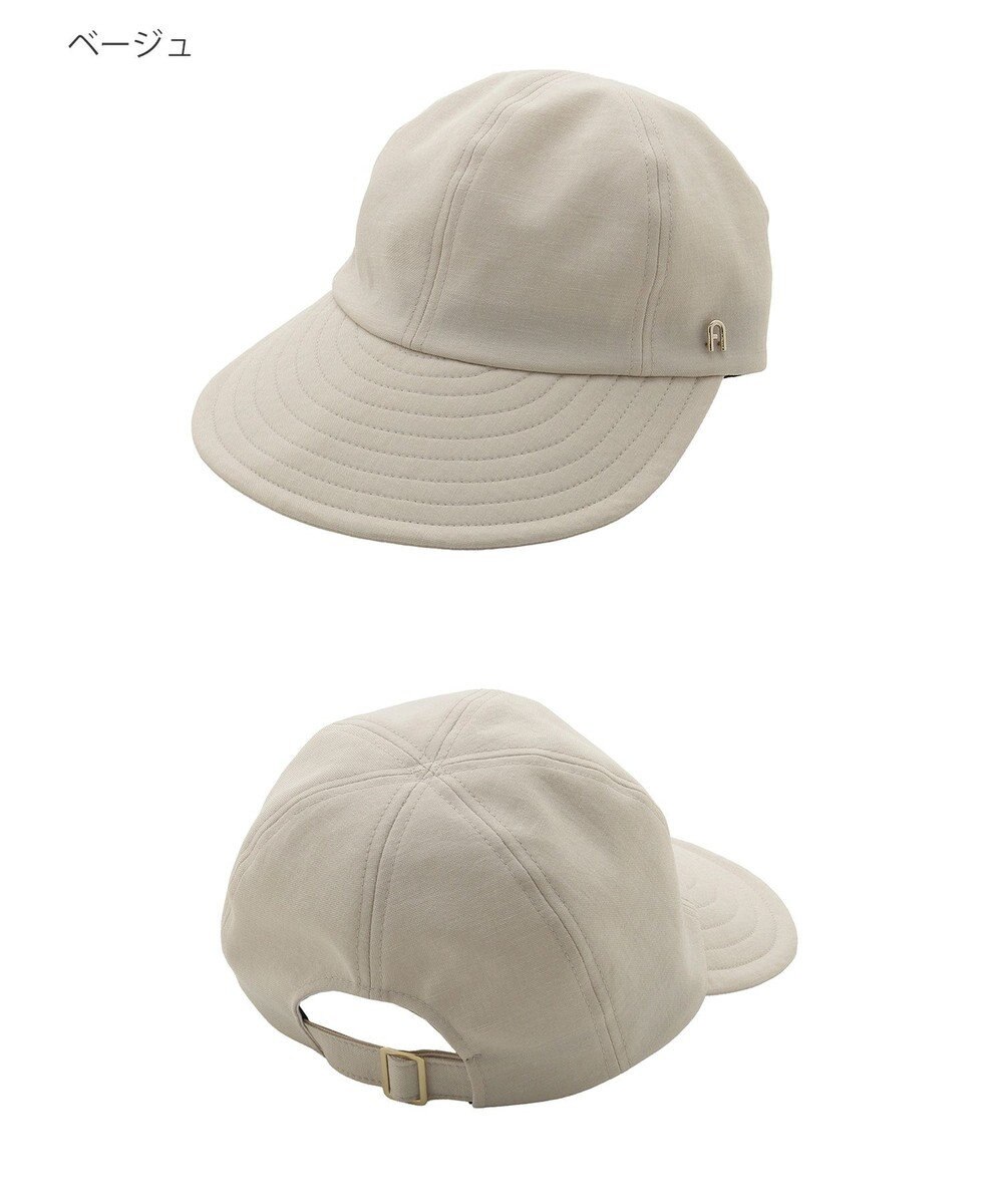 MOONBAT 【遮光100％/遮熱/UVカット】FURLA(フルラ)アーチロゴ ロングつば キャップ 帽子  手洗い可能/日本製 