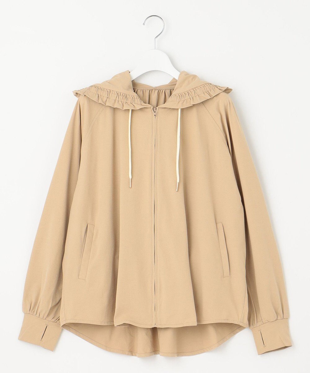 Feroux 【接触冷感・UVカット・吸水速乾】ラッシュガードフリル パーカー 