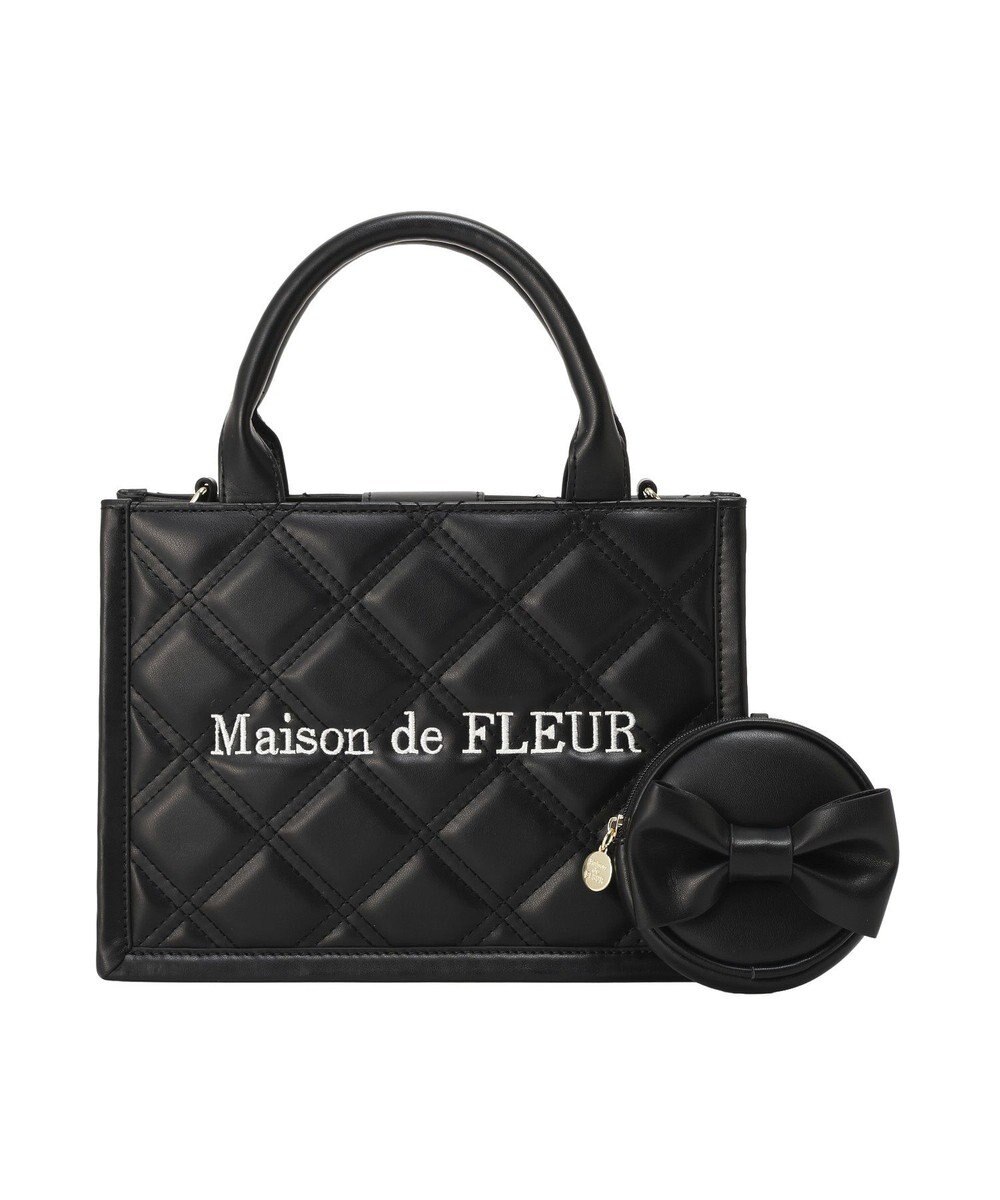 Maison de FLEUR ミニポーチ付きキルティングトートバッグ 