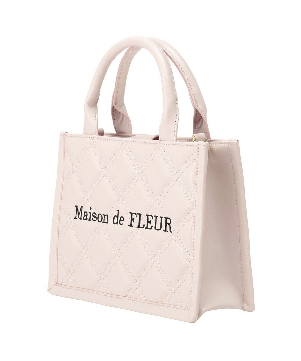 Maison de FLEUR ミニポーチ付きキルティングトートバッグ 