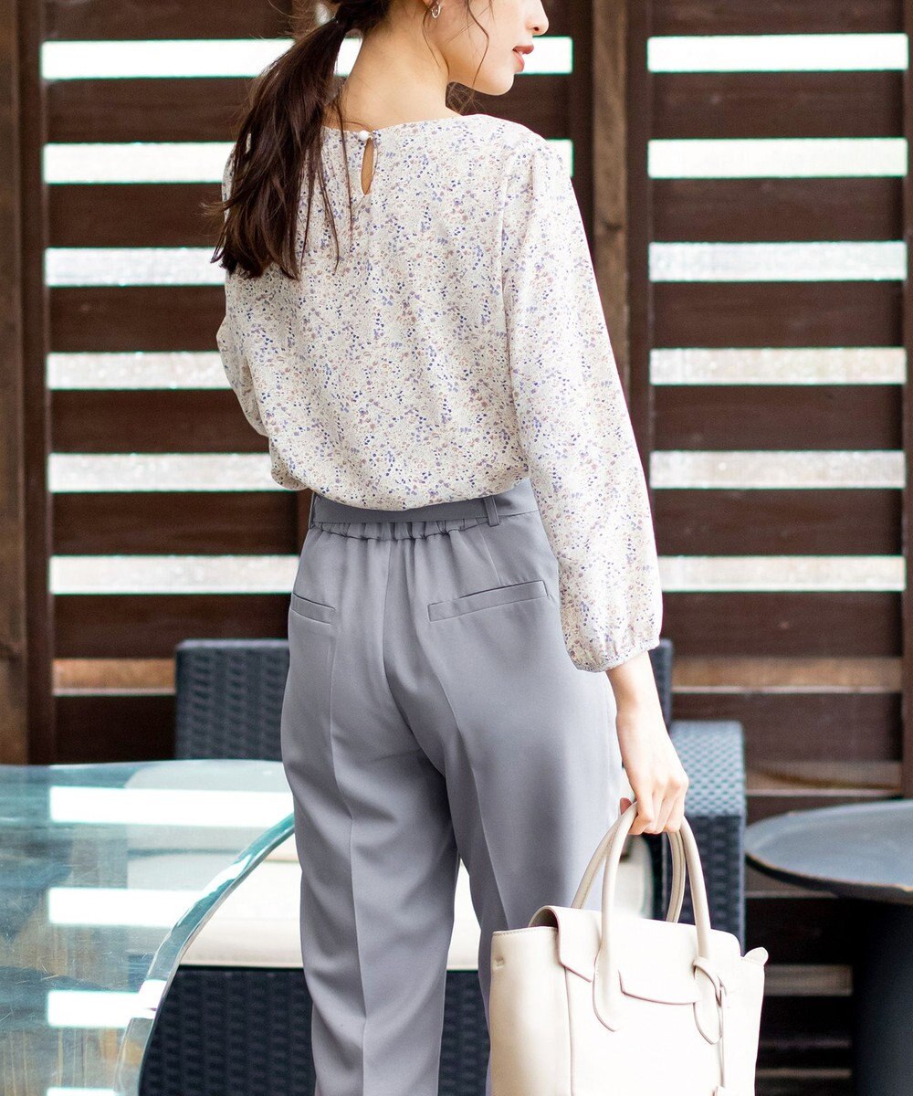 Tiaclasse L 【洗える】美脚効果も叶うリボン付きテーパードパンツ 