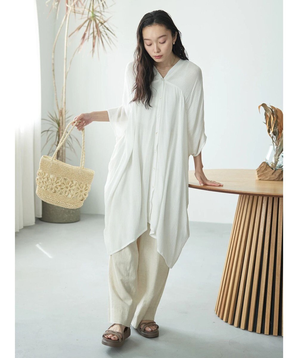 earth music&ecology レーヨンビッグシャツチュニック 