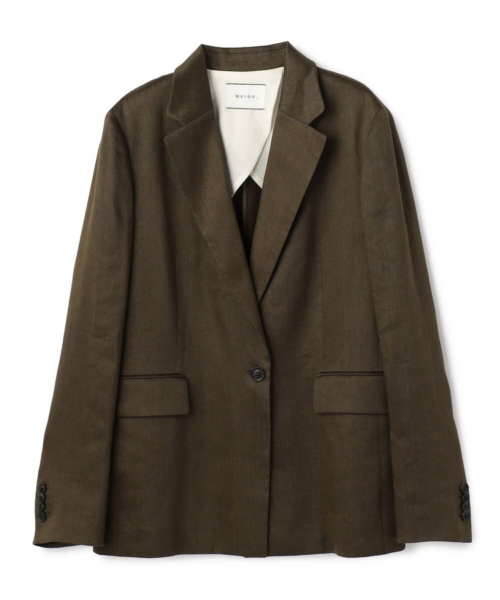 BEIGE， MICA / リネンブレンドテーラードジャケット 