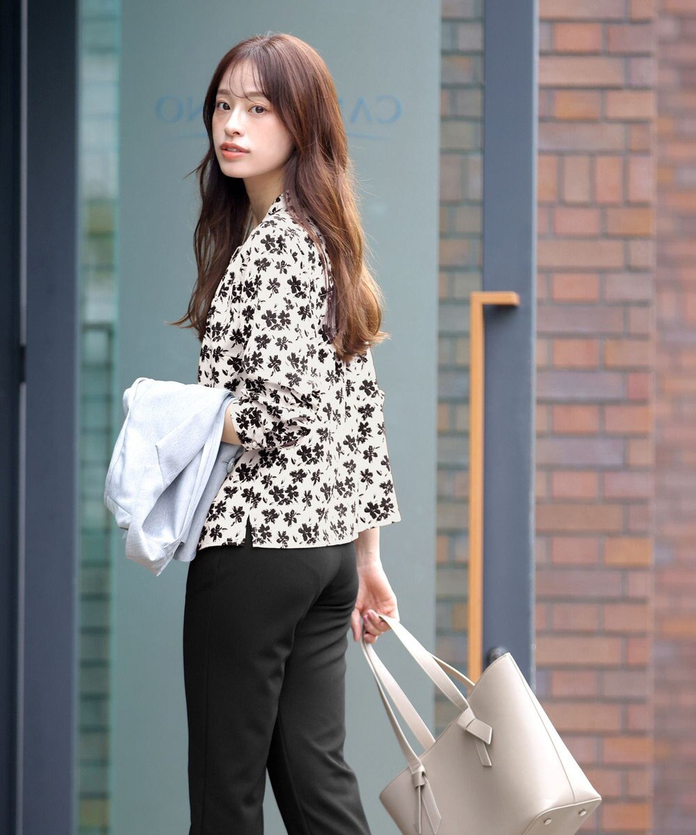 Tiaclasse L 【新色追加・洗える】バンドカラー2WAYタックブラウス 