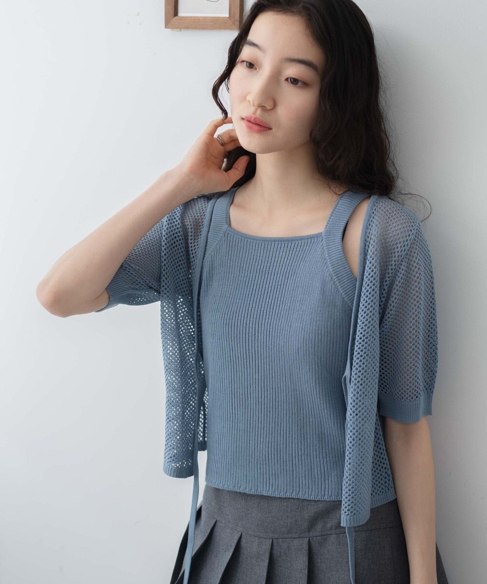 WEGO 【２点セット】半袖メッシュアンサンブルカーデ 