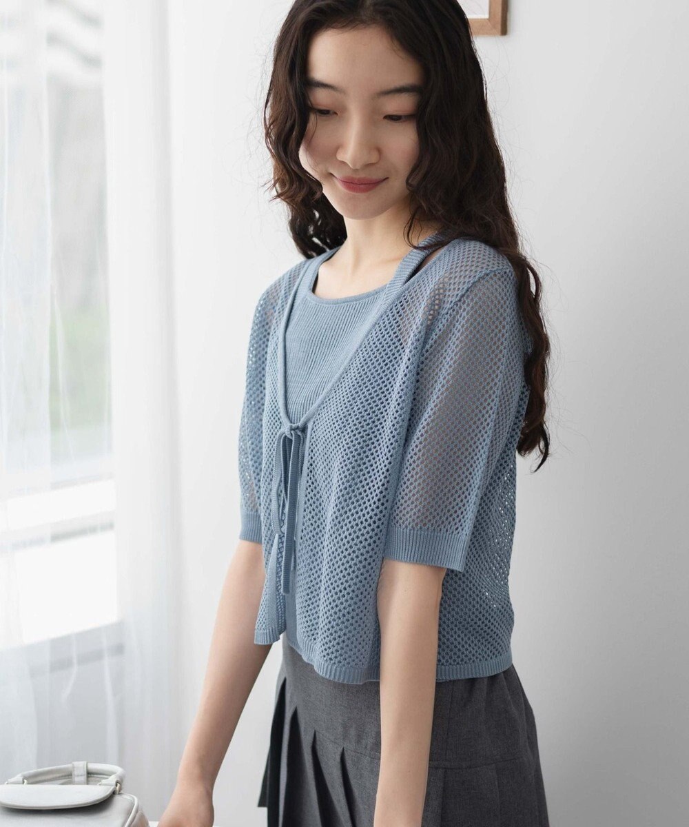 WEGO 【２点セット】半袖メッシュアンサンブルカーデ 