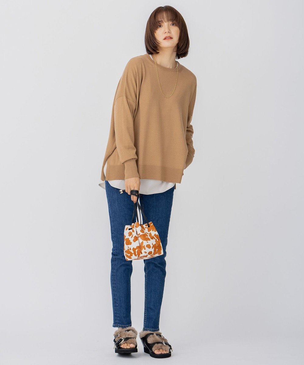 23区 【CLASSY.12月号掲載】カウヘアー ミニ巾着 バッグ 