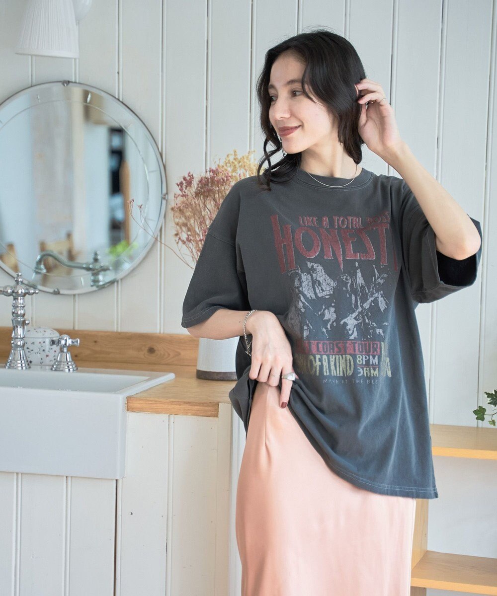 WEGO 【新色追加/ユニセックス着用アイテム/手洗い可/SMLサイズ展開】ピグメントグラフィックT（S） 